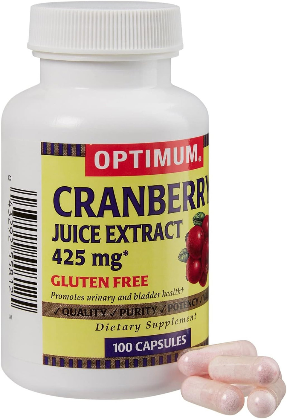 Optimum Cranberry Powder, 425 Mg Strength Capsule, Cranberry Flavor, Magno - Humphries, 43292055812 - Bottle Of 100 Capsules