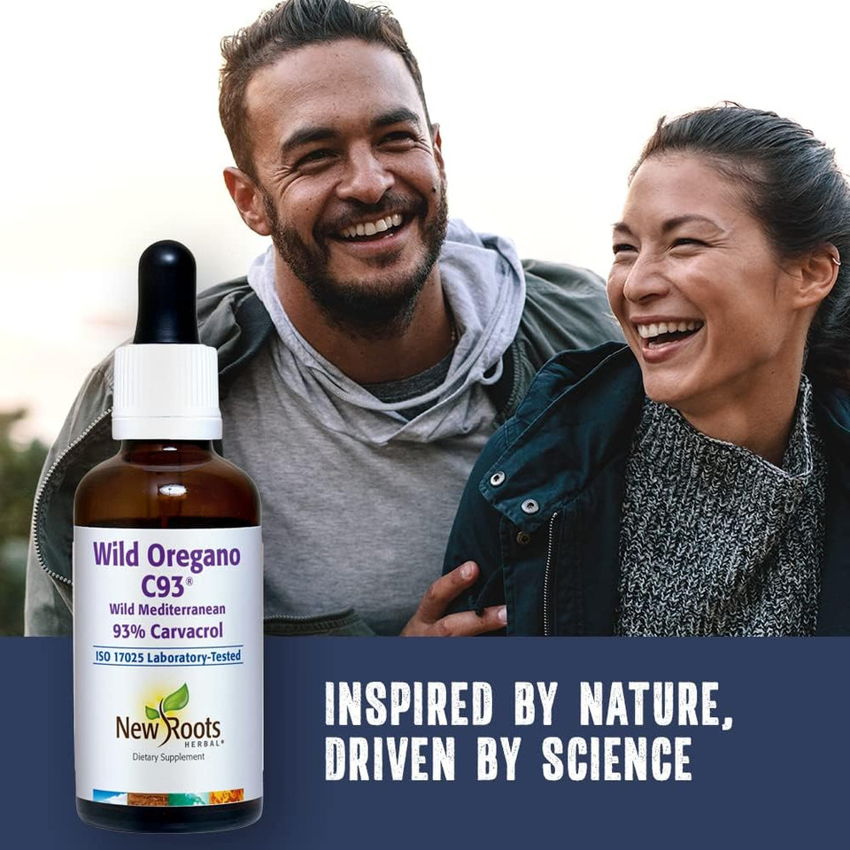 New Roots Herbal Wild Oregano C93 Oil 1 Fl Oz (30 Ml) Liquid Drops | Organic Immune Support Supplement | Highest Natural Carvacrol Concentration | Alcohol Free, Non Gmo, Vegan, Gluten Free