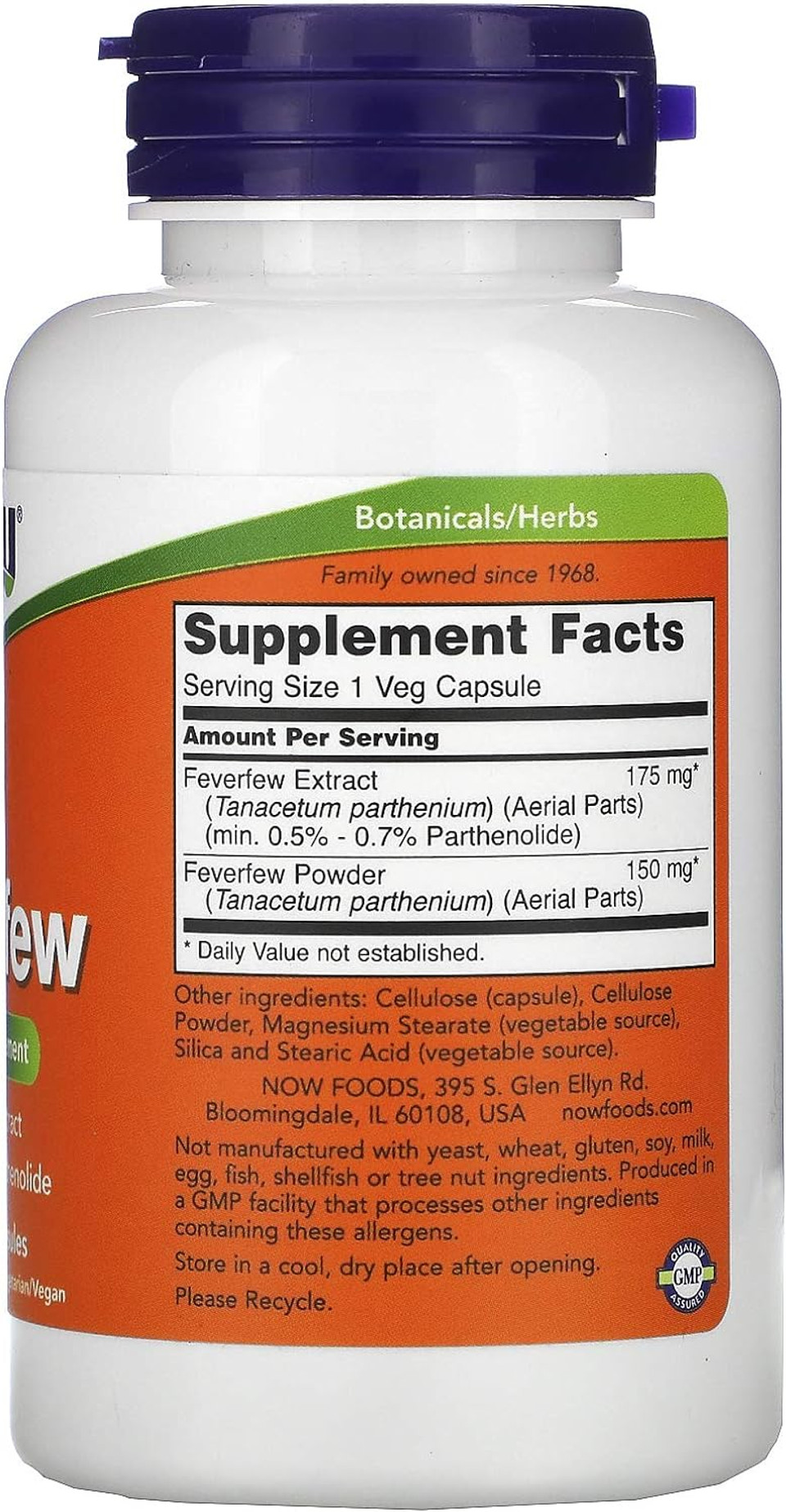 Now Foods Feverfew Veg Capsules - 100 Ct