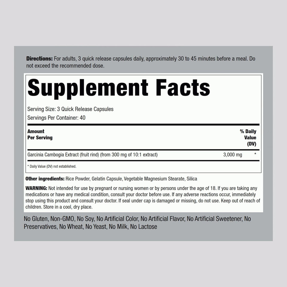 Piping Rock Garcinia Cambogia Extract | 120 Capsules | 1000Mg | Plus Chromium Picolinate | Non-Gmo, Gluten Free Supplement