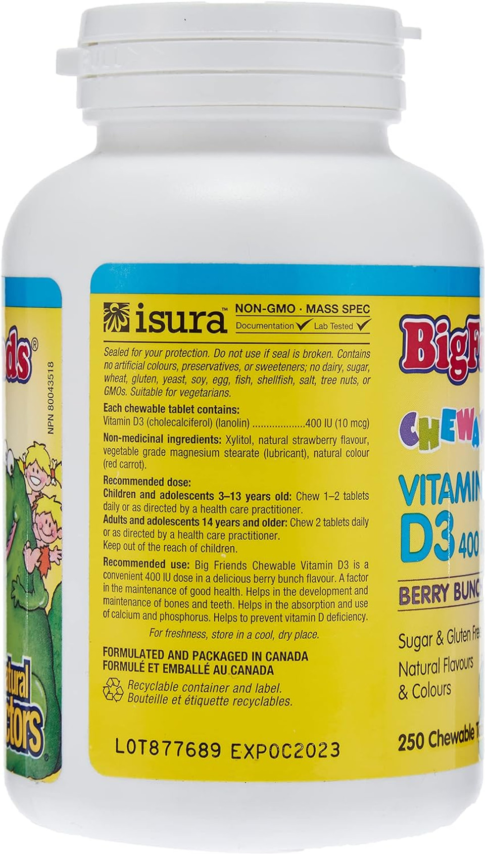 Natural Factors D3 Childrens 400Iu Chewable, 250 Ct