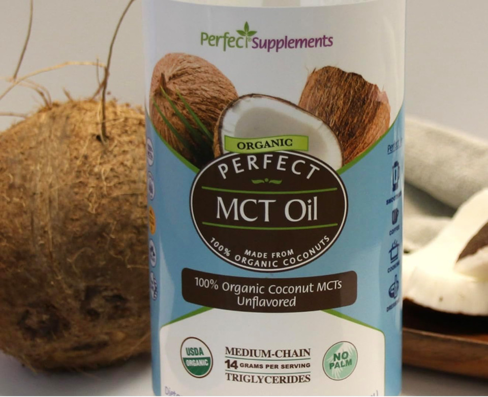 Perfect Supplements  Perfect Mct Oil  30Oz  Organic Coconut Mcts Unflavored Oil  Boosts Sustainable Energy For Body & Brain