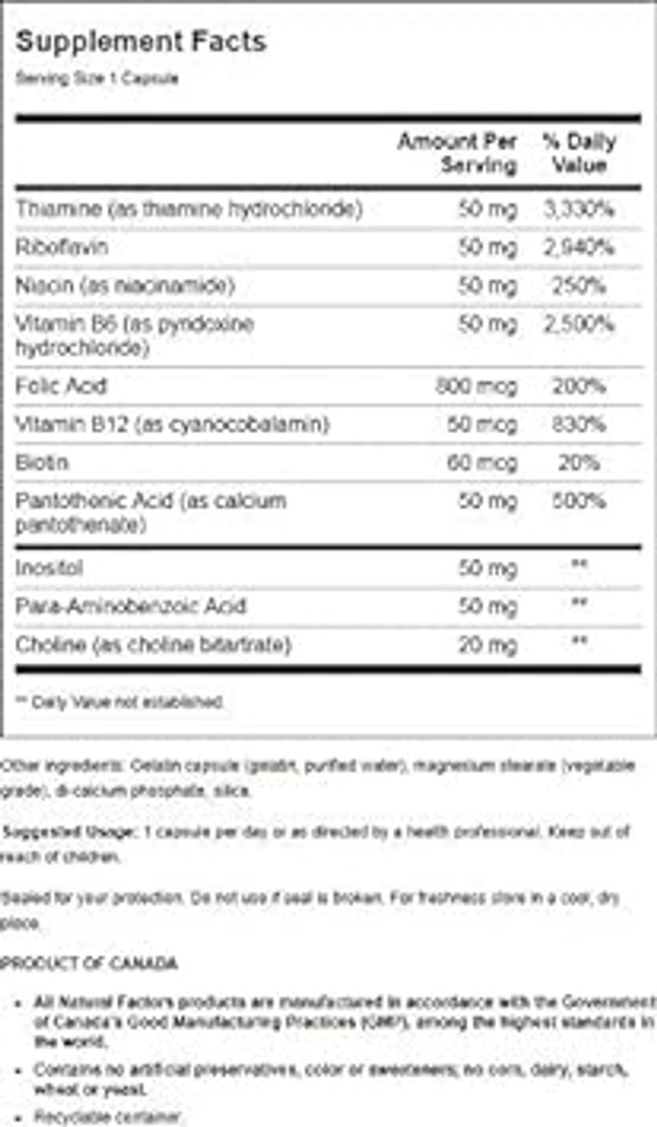 Natural Factors - Hi Potency B Complex, Support For Energy & Normal Nerve Function, 90 Capsules