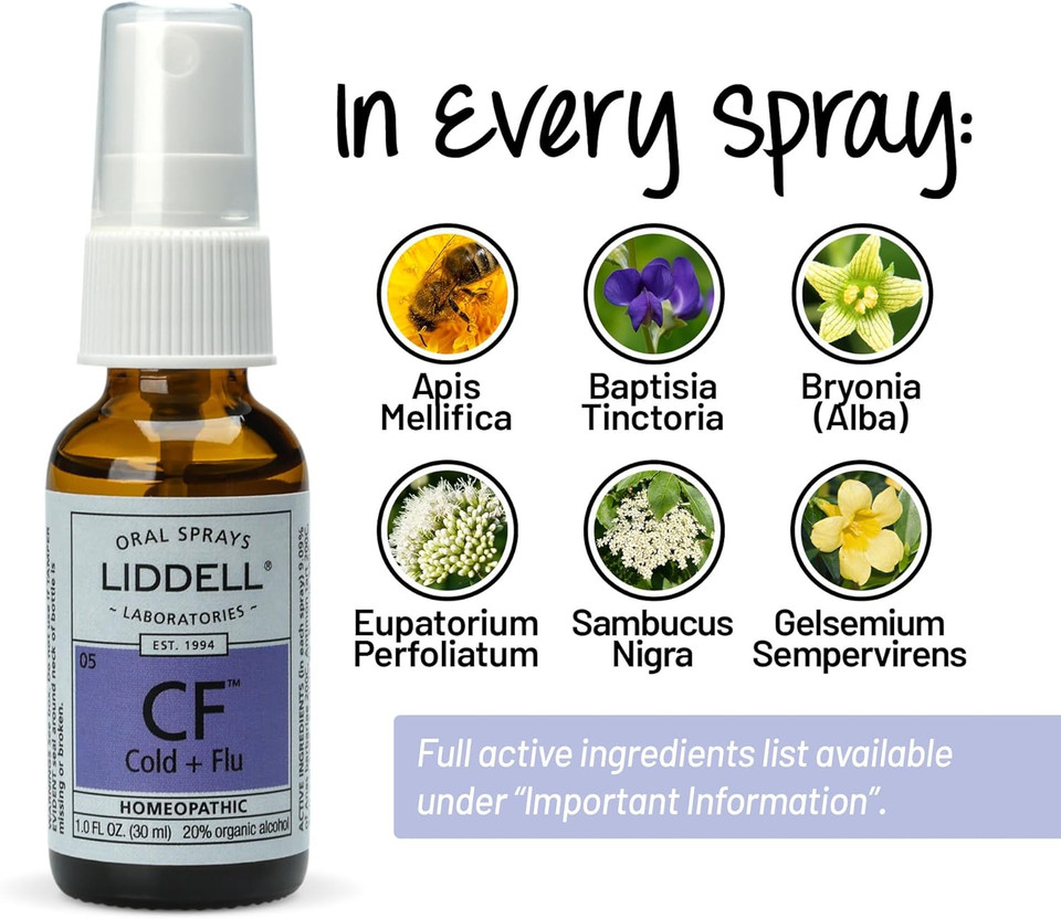 Liddell Homeopathic Cold And Flu Spray, 1 Ounce