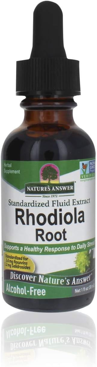 Nature'S Answer Rhodiola Root | Super Concentrated Herbal Supplement | Helps Aid & Reduce Stress | Alcohol-Free, Gluten-Free And Kosher Certified 1Oz