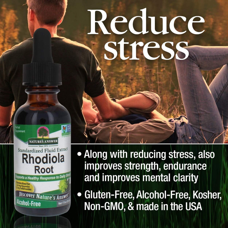 Nature'S Answer Rhodiola Root | Super Concentrated Herbal Supplement | Helps Aid & Reduce Stress | Alcohol-Free, Gluten-Free And Kosher Certified 1Oz