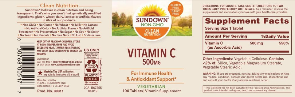 Sd C-500Mg Ascorbic Acid Size 100Ct