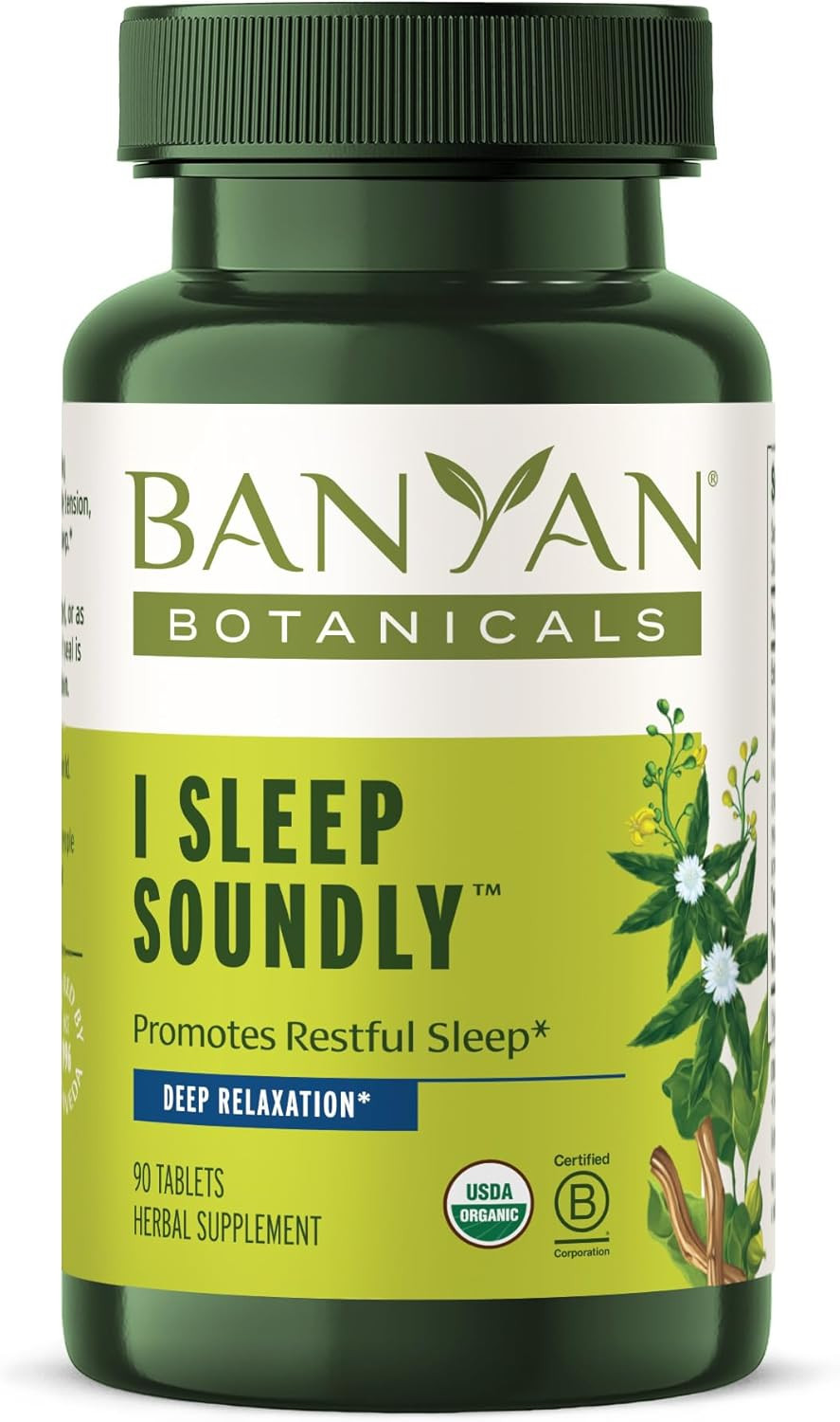 Banyan Botanicals I Sleep Soundly  Organic Herbal Sleep Supplement With Ashwagandha, Eclipta, And Chamomile  90 Tablets  Non-Gmo Sustainably Sourced Vegan