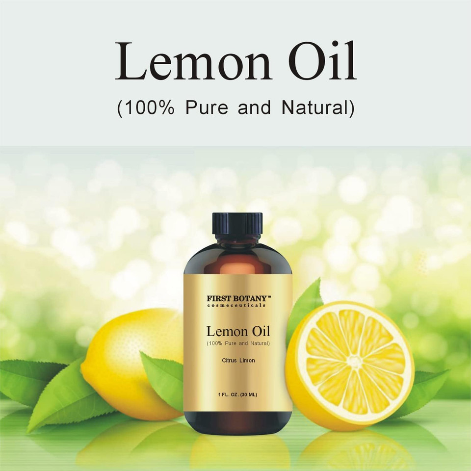 First Botany, 100% Pure Lemon Oil - Premium Lemon Essential Oil For Aromatherapy, Massage, Topical & Household Uses - 1 Fl Oz