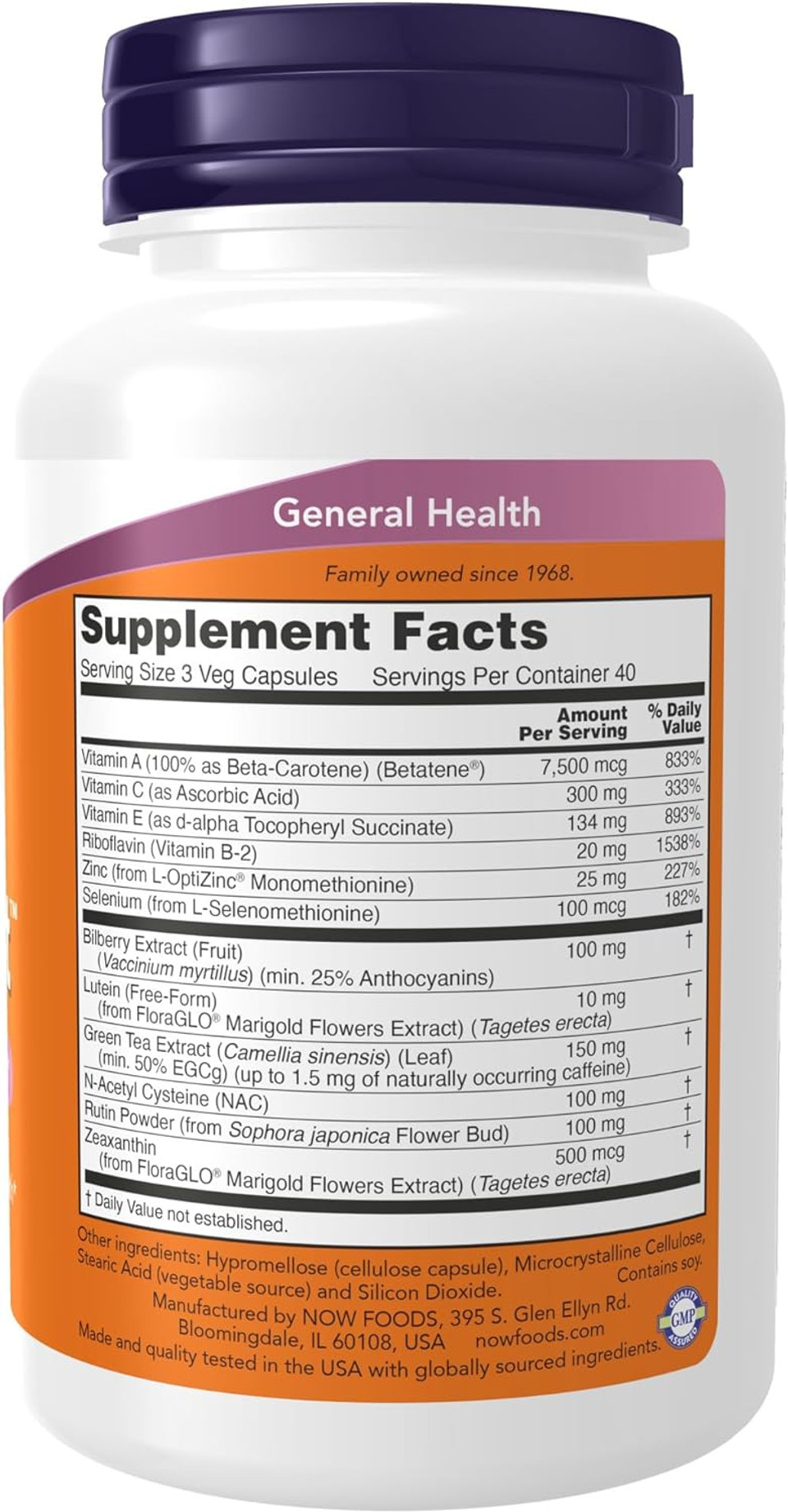 Now Supplements, Ocu Supportã¢Â With Floragloã¢Â® Lutein, Plus Vitamins A, C And E, 120 Veg Capsules