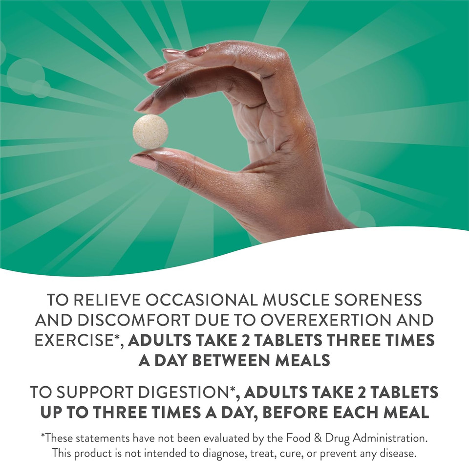 Nature'S Way Mega-Zyme Systemic Enzymes, Relieves Occasional Muscle Soreness And Discomfort*, Pancreatic Enzymes, Digestive Support*, Reduces Occasional Digestive Discomfort*, 200 Tablets