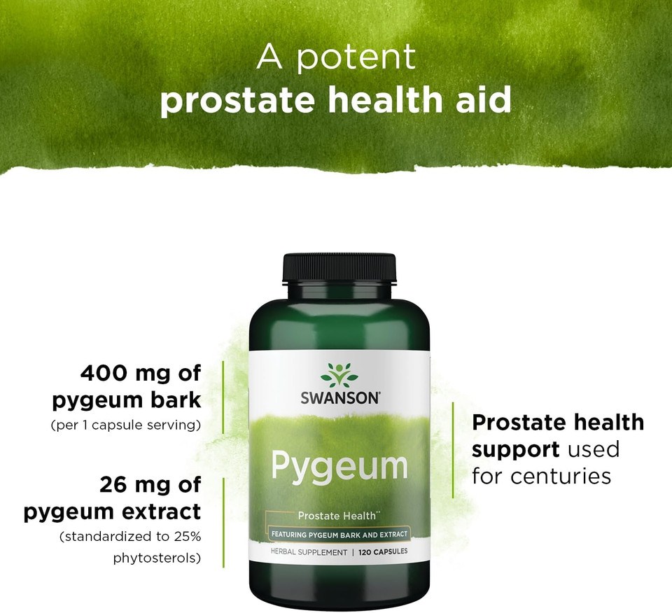 Swanson Pygeum - 400Mg Herbal Supplement For Male Prostate Health - Supports Bladder And Urinary Tract Health - 120 Capsules