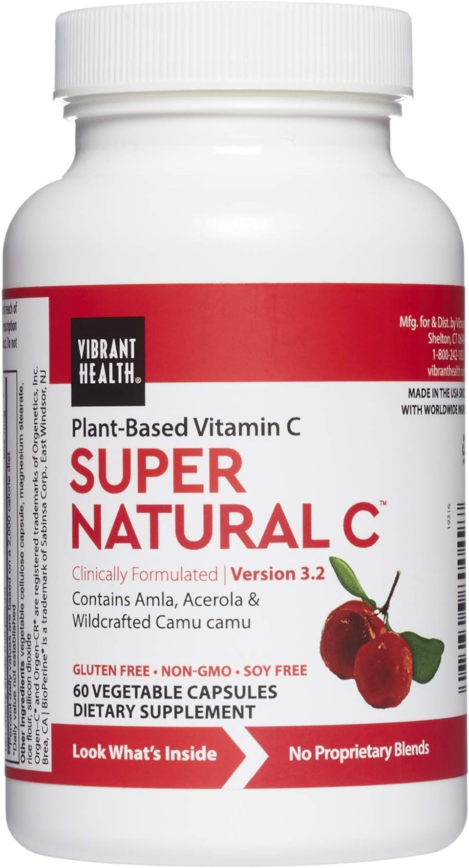 Vibrant Health, Super Natural C, Vegetarian Immune Support, 60 Capsules (Ffp)
