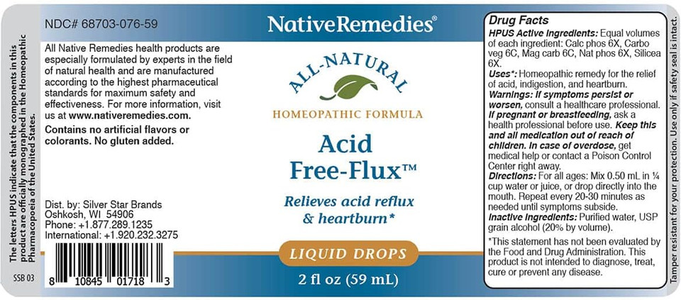 Native Remedies Acid Free-Flux - Natural Homeopathic Remedy Temporarily Relieves Heartburn, Indigestion And Discomfort After Eating - 59 Ml Native Remedies Acid Free-Flux - Natural Homeopathic Remedy Temporarily Relieves Heartburn, Indigestion And Discomfort After Eating - 59 Ml
