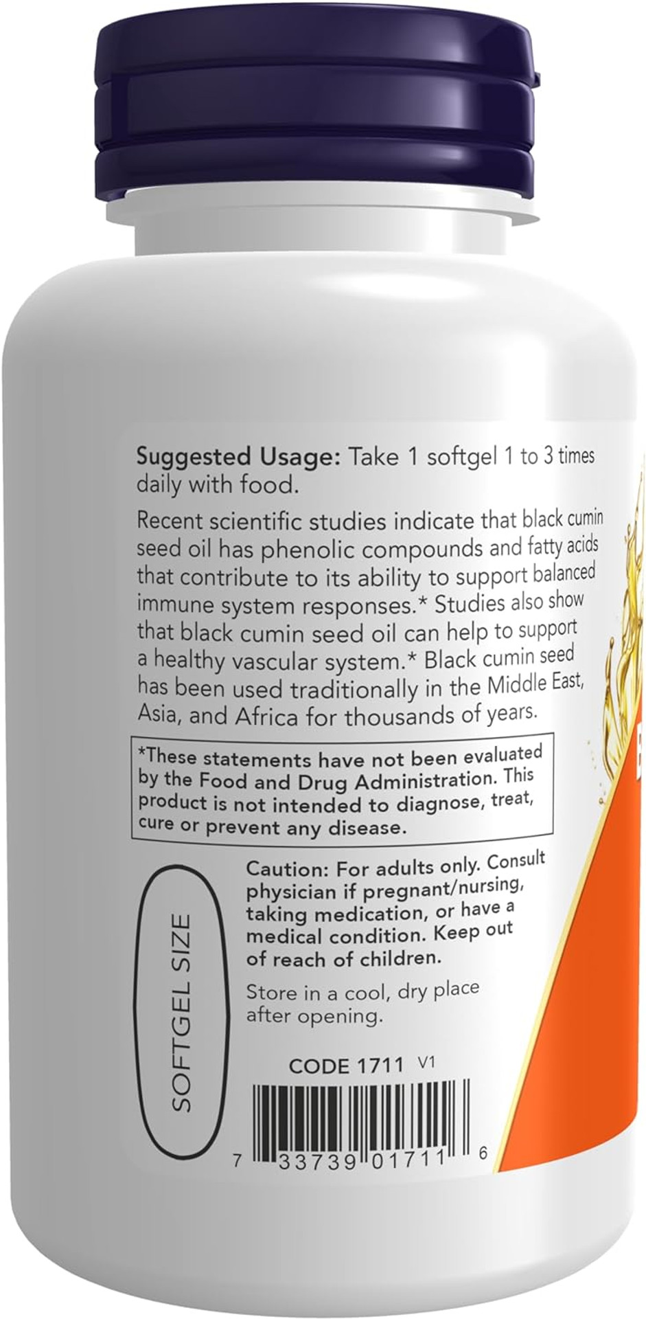 NOW Supplements, Black Cumin Seed Oil, 1,000 mg, Cardiovascular Support*, 60 Softgels