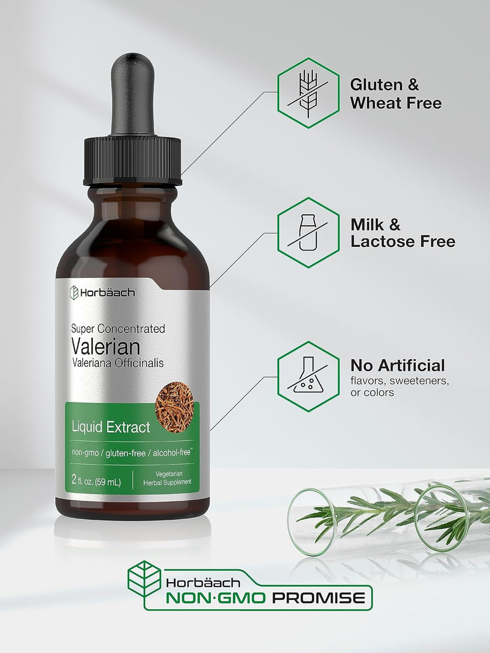Horbã£Â¤Ach Valerian Root Extract Drops | 2 Fl Oz | Alcohol Free | Vegetarian, Non- Gmo Gluten Free Liquid