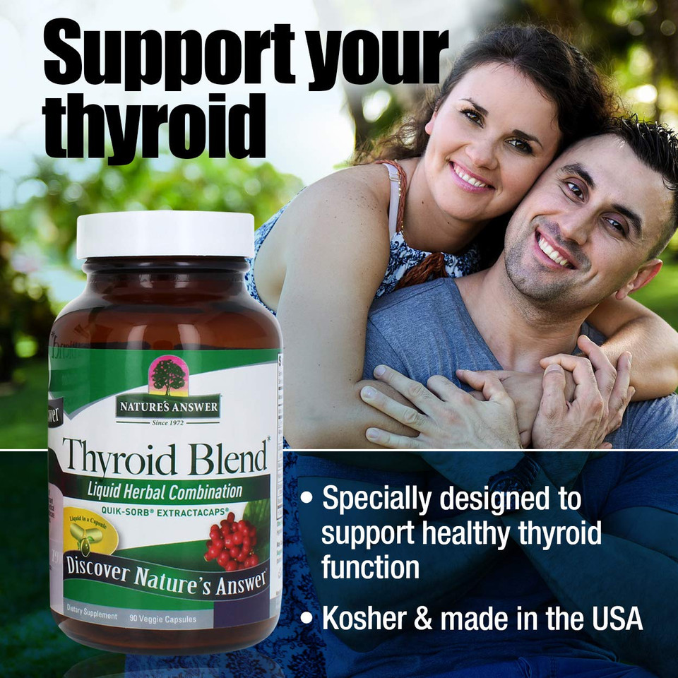 Natures Answer Thyroid Complete Liquid 90 Capsules | Promotes Thyroid Health | Natural Energy Booster | Helps with Metabolism