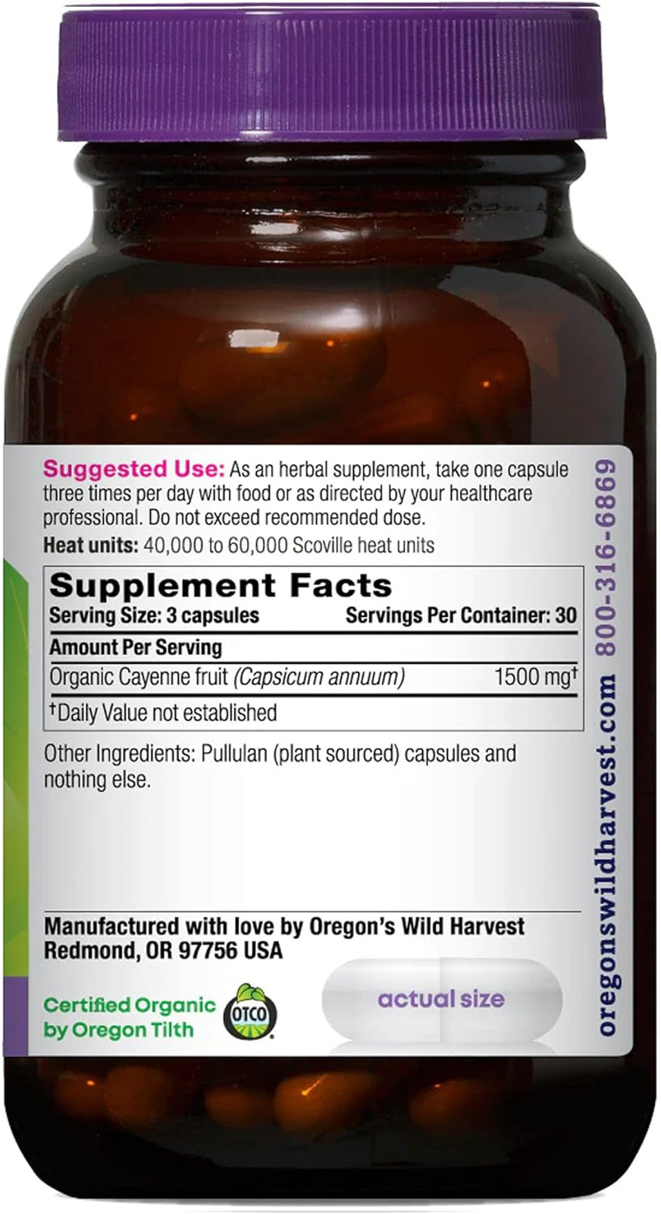 Oregon'S Wild Harvest Non-Gmo Cayenne Capsules, Organic Herbal Supplements, 90 Count