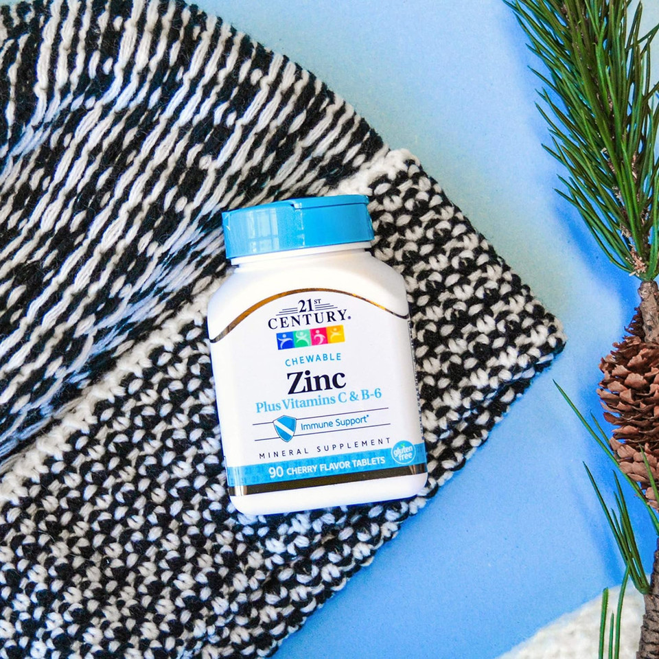 21St Century Zinc Chewable With C And B6, Cherry Chew, 90 Count (Pack Of 2)