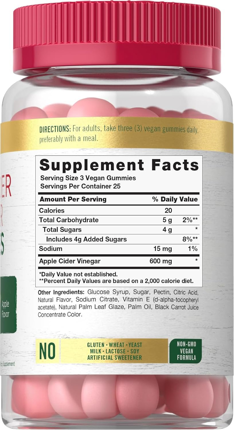 Carlyle Vegan Apple Cider Vinegar Gummies | 75 Count | Apple Flavor | Non-Gmo, Gluten Free | Acv Supplement Carlyle Vegan Apple Cider Vinegar Gummies | 75 Count | Apple Flavor | Non-Gmo, Gluten Free | Acv Supplement