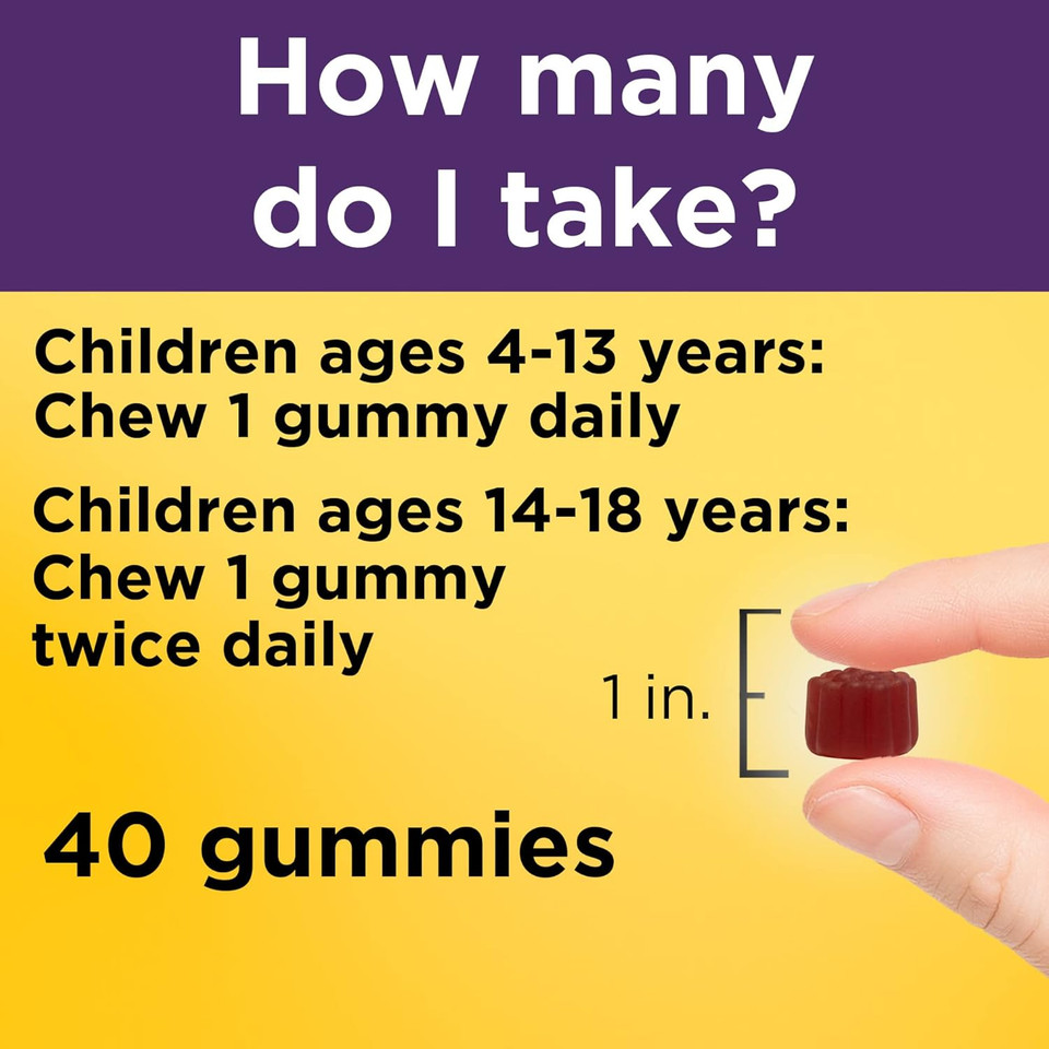 Nature Made Kids First Elderberry With Vitamin C And Zinc, Dietary Supplement For Immune Support, 40 Elderberry Gummies