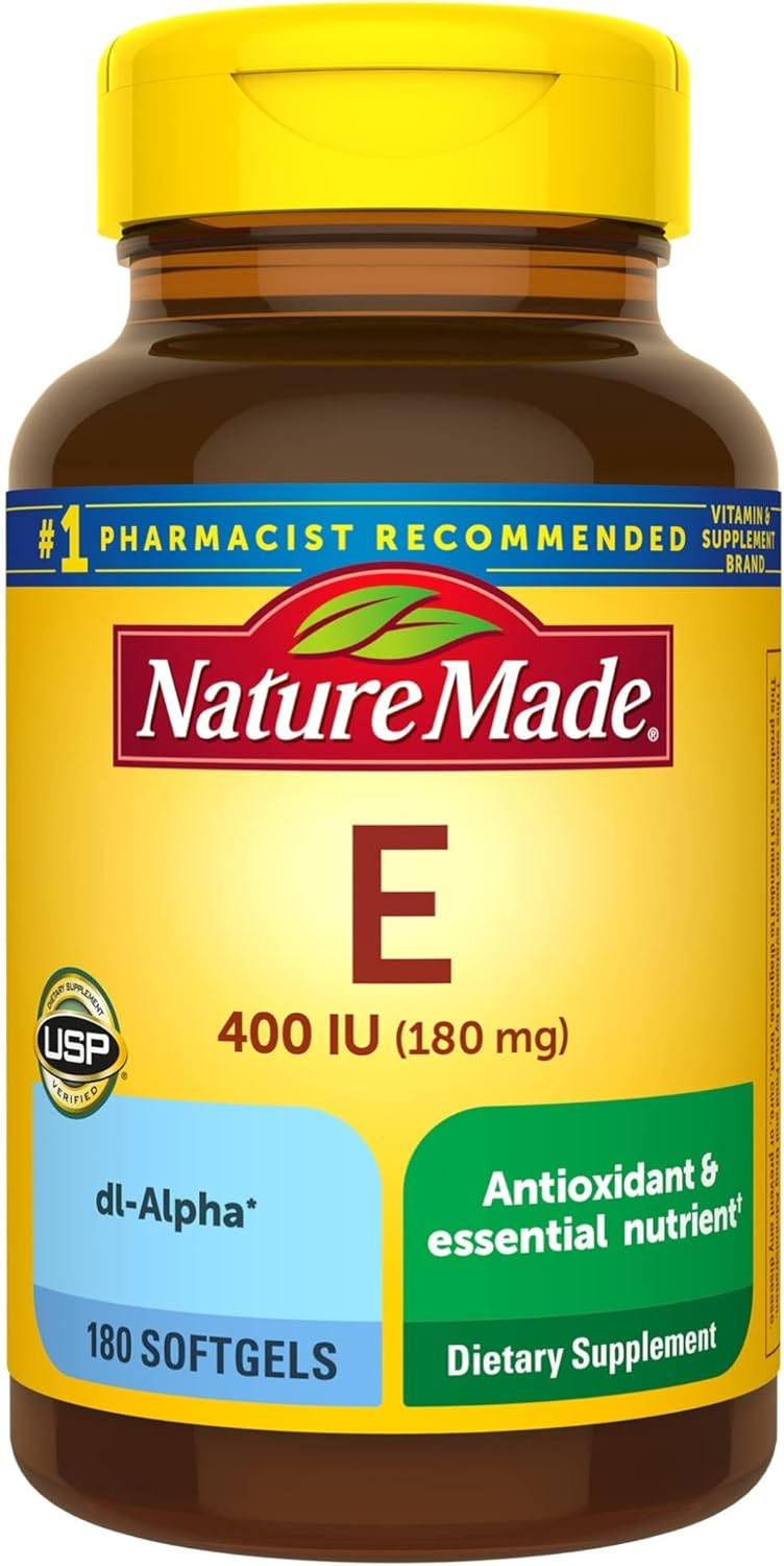 Nature Made Vitamin E 180 Mg (400 Iu) Dl-Alpha, Dietary Supplement For Antioxidant Support, 300 Softgels, 300 Day Supply