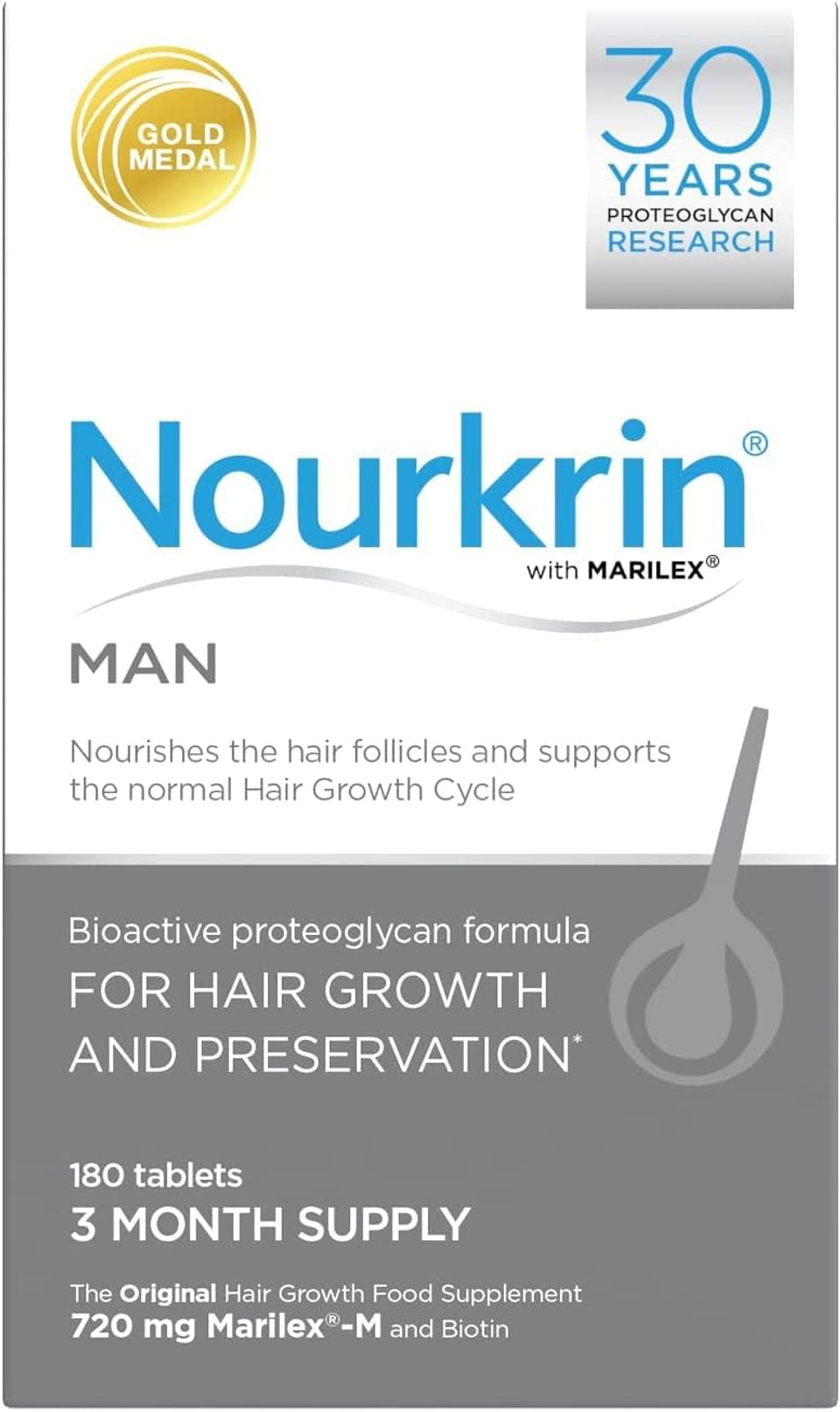 Nourkrin Man 180 Tablets (3 Month Supply) By Nourkrin