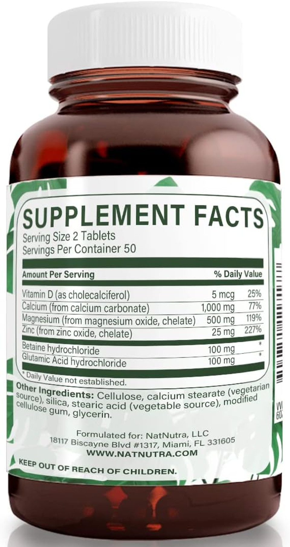 Natural Nutra Calcium Magnesium Zinc Supplement With Vitamin D3 For Bone Strength, Health Gluten Free And Sugar Free, Essential Mineral Complex (100 Count)