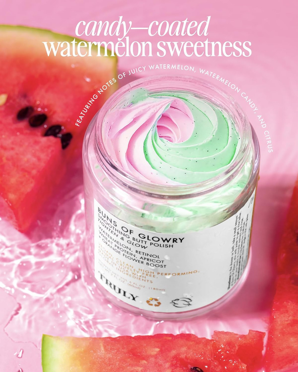 Truly Beauty For Your Buns - Butt Acne Clearing Treatment - Butt Scrub For Women Exfoliation Polish And Exfoliating Body Scrub - Comes With Buns Of Glowry Body Polish And Skin Tightening Cream Serum