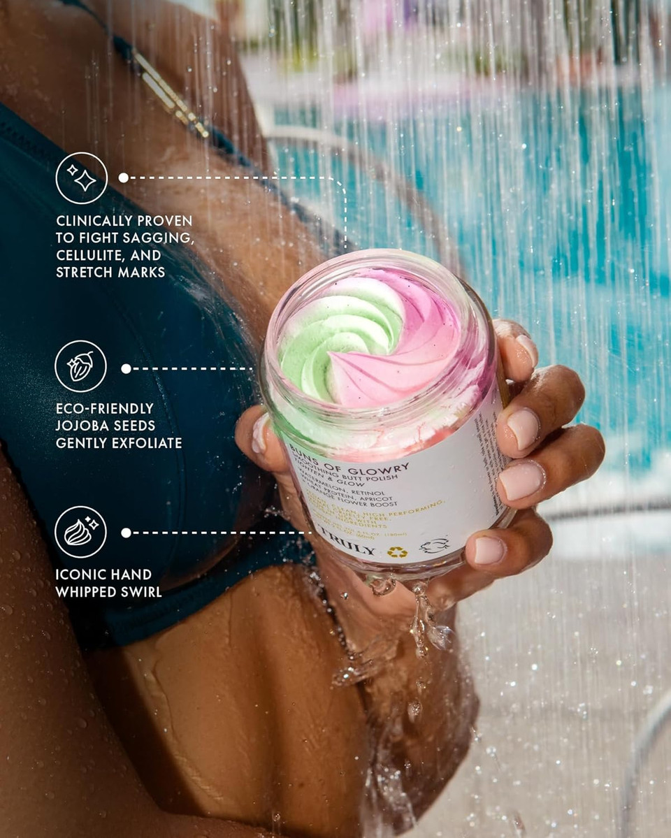 Truly Beauty For Your Buns - Butt Acne Clearing Treatment - Butt Scrub For Women Exfoliation Polish And Exfoliating Body Scrub - Comes With Buns Of Glowry Body Polish And Skin Tightening Cream Serum