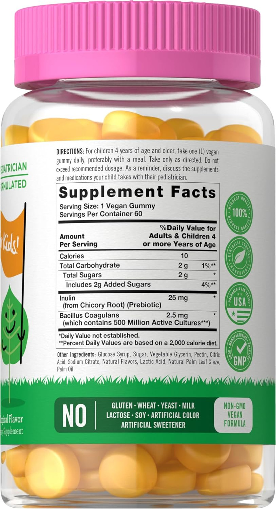 Carlyle Children'S Probiotic | 60 Gummies | Tropical Flavor | Vegan, Non-Gmo & Gluten Free Supplement | By Lil' Sprouts Carlyle Children'S Probiotic | 60 Gummies | Tropical Flavor | Vegan, Non-Gmo & Gluten Free Supplement | By Lil' Sprouts