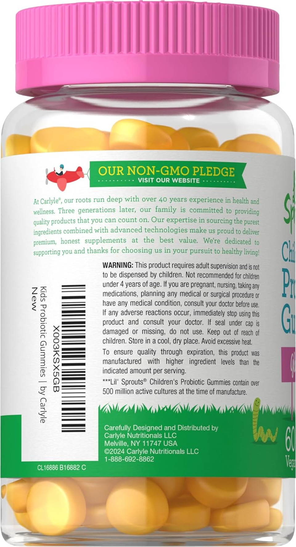 Carlyle Children'S Probiotic | 60 Gummies | Tropical Flavor | Vegan, Non-Gmo & Gluten Free Supplement | By Lil' Sprouts Carlyle Children'S Probiotic | 60 Gummies | Tropical Flavor | Vegan, Non-Gmo & Gluten Free Supplement | By Lil' Sprouts