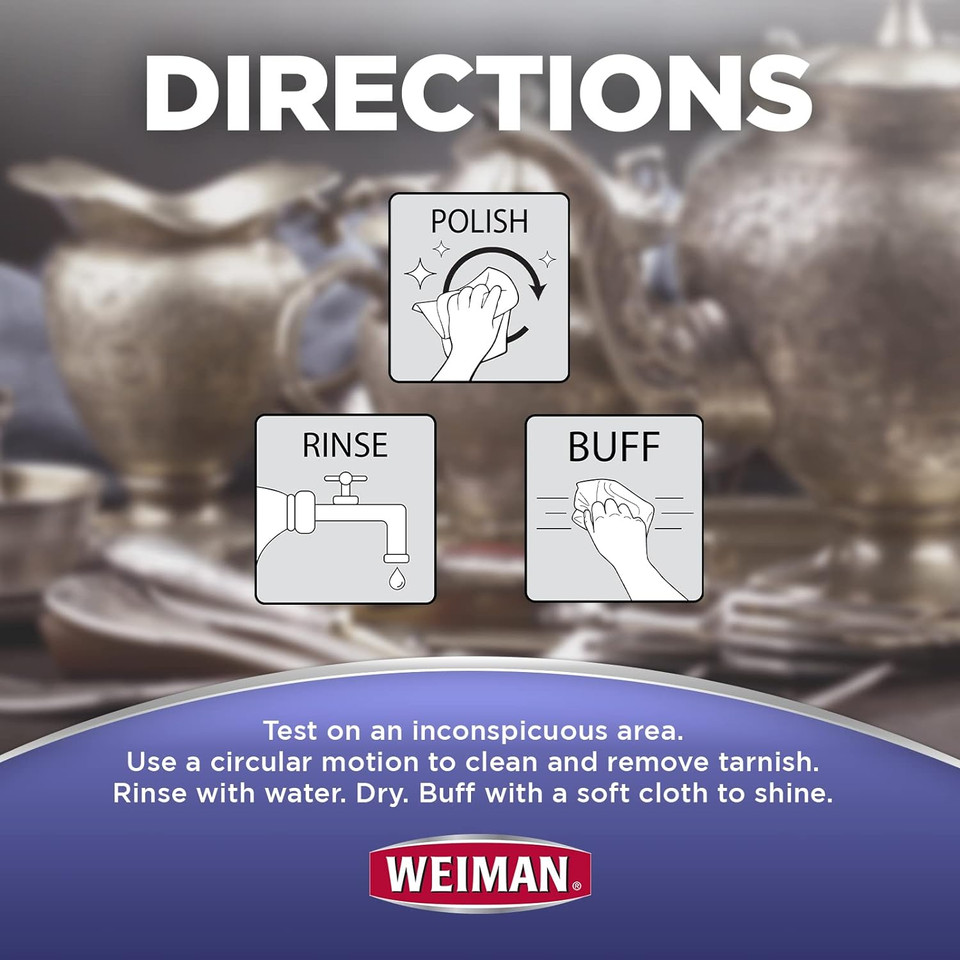 Weiman Silver Polish, Cleaner, And Tarnish Remover Wipes - 20 Count - 2 Pack - Use On Silver, Jewelry, Antique Silver, Gold, Brass, Copper And Aluminum