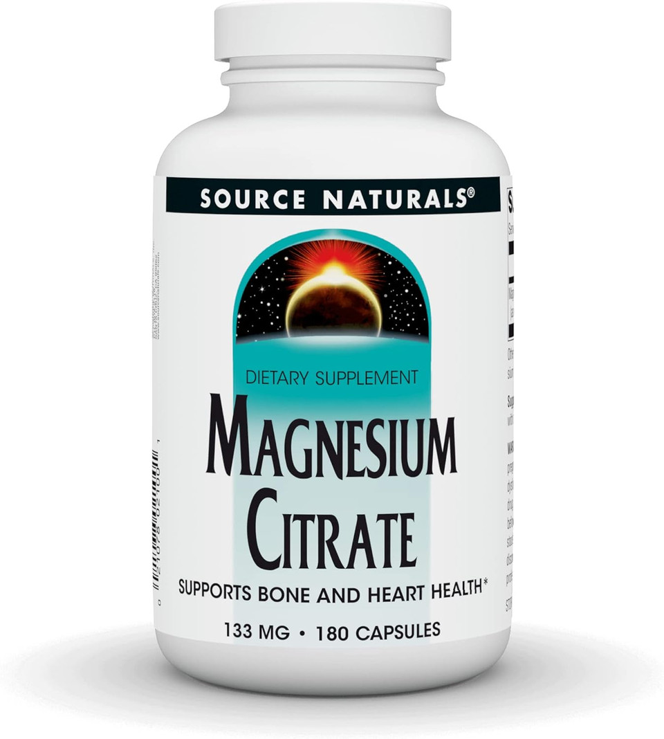 Source Naturals Magnesium Citrate, Supports Bone And Heart Health* 133 Mg -180 Capsules