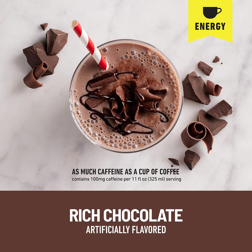 Slimfast Advanced Energy High Protein Meal Replacement Shake, Rich Chocolate, 20G Of Ready To Drink Protein With Caffeine, 11 Fl. Oz Bottle, 4 Count (Pack Of 3) (Packaging May Vary)