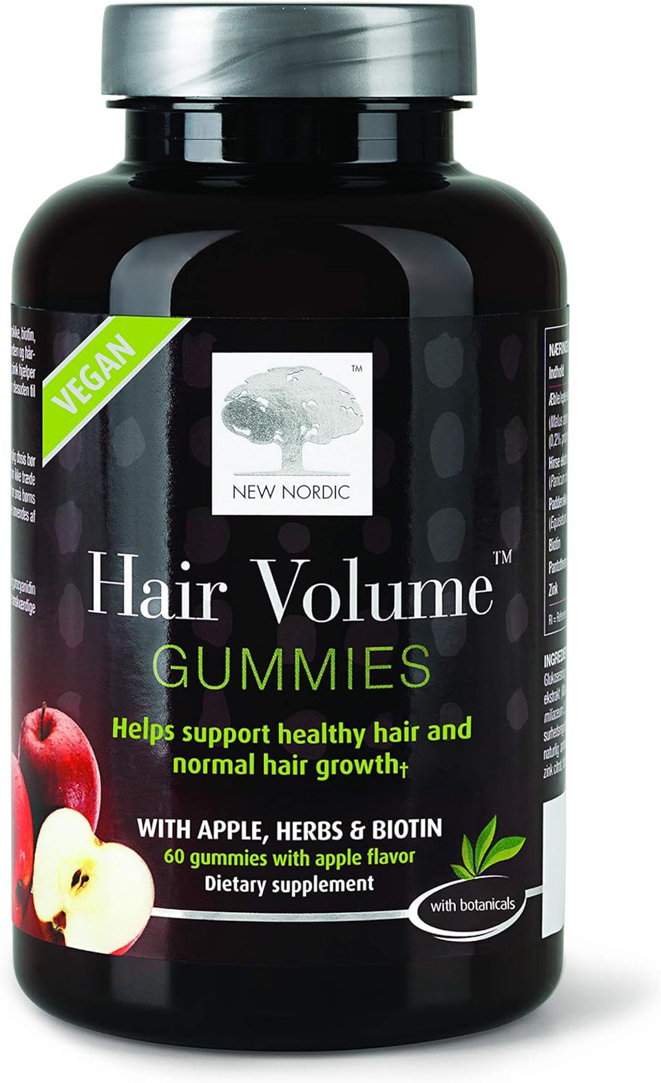 New Nordic Hair Volume Gummies | 2500 Mcg Biotin Daily Intake | Hair Vitamins To Support Hair Skin & Nails | Vegan Hair Supplement For Men And Women | 60 Count (Pack Of 1)