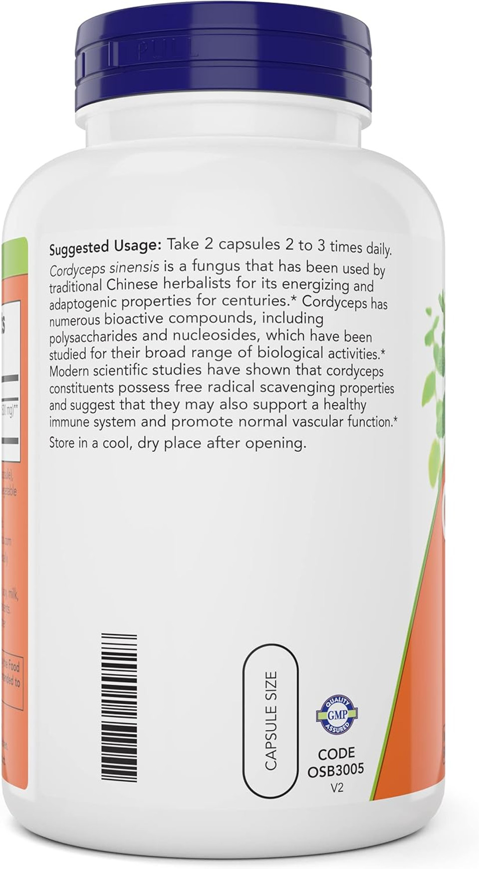 Now Foods Cordyceps 750Mg 200 Veg Caps - Organic Cordycep Sinensis Mycelium Mushroom Powder - In Non-Organic Capsules - Vegan, Non-Gmo