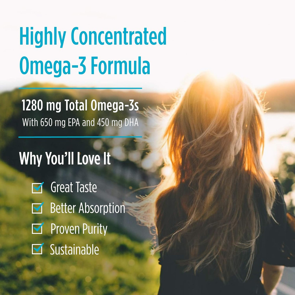 Nordic Naturals Proomega, Lemon Flavor - 180 Soft Gels - 1280 Mg Omega-3 - High-Potency Fish Oil With Epa & Dha - Promotes Brain, Eye, Heart, & Immune Health - Non-Gmo - 90 Servings