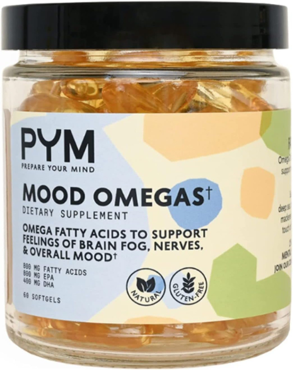 Omega-3 Supplement by PYM for Mood and Emotional Support (60 Count) | Omega-3 Fatty Acids, DHA, EPA & Vitamin E | Non-GMO, Gluten-Free, No Added Sugar