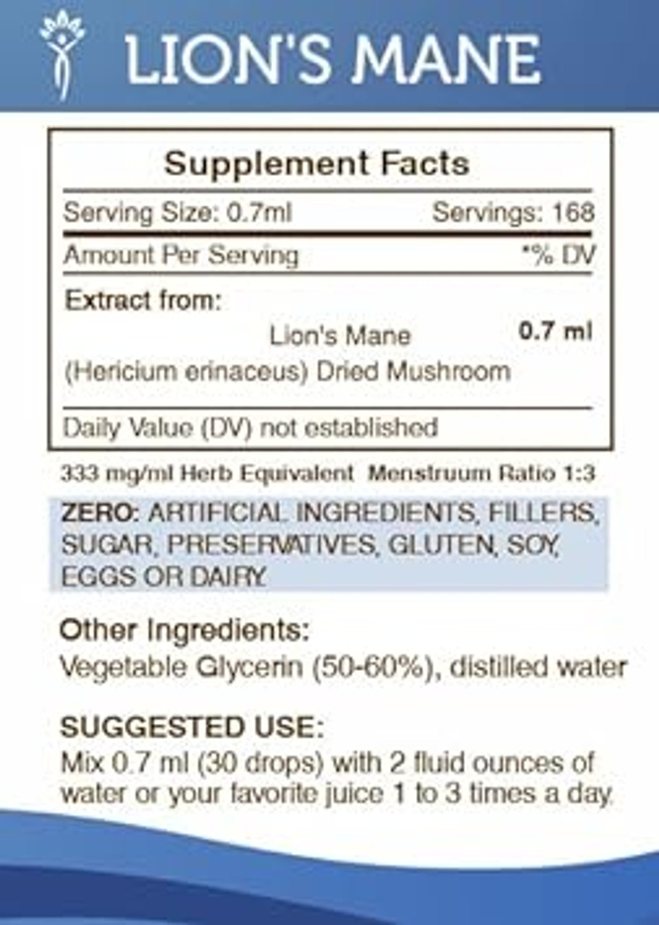 Secrets Of The Tribe Lion'S Mane Tincture Alcohol-Free Extract, Lion'S Mane (Hericium Erinaceus) Dried Mushroom (4 Fl Oz)