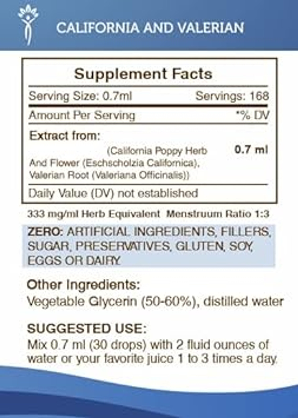 Secrets Of The Tribe California And Valerian Tincture Alcohol-Free Extract, Herbs (California Poppy Herb And Flower, Valerian Root) 4 Oz