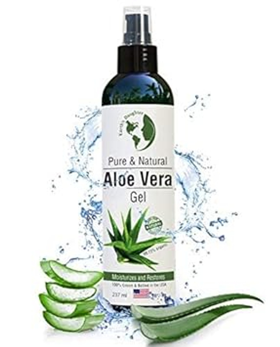 Earth'S Daughter Organic Aloe Vera Gel From 100% Pure And Natural Cold Pressed Aloe - Great For Face - Hair- Sunburn - Bug Bites - 8 Oz Soothes And Hydrates Skin, Non Greasy, Absorbs Quickly Into Your Skin8 Fl Oz (Pack Of 1)