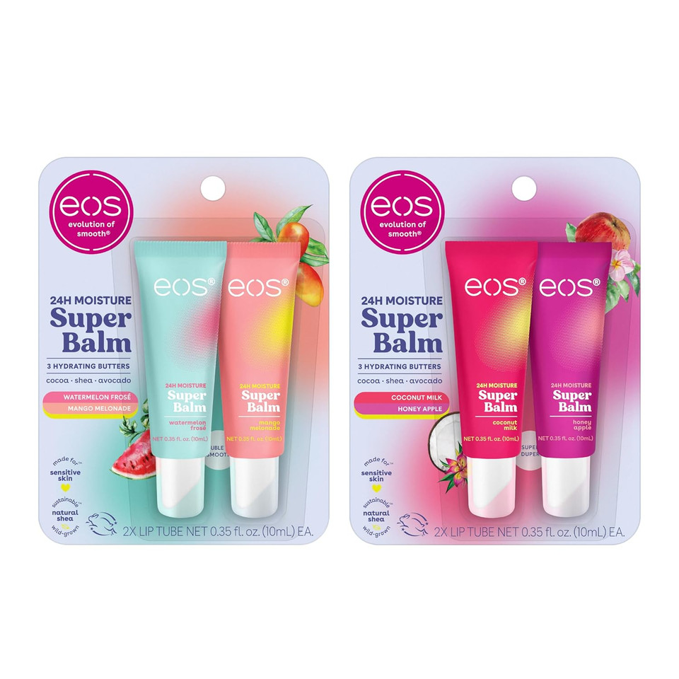 Bundle Of Eos 24H Moisture Super Balm- Coconut Milk & Honey Apple + Watermelon Frosã£Â© & Mango Melonade