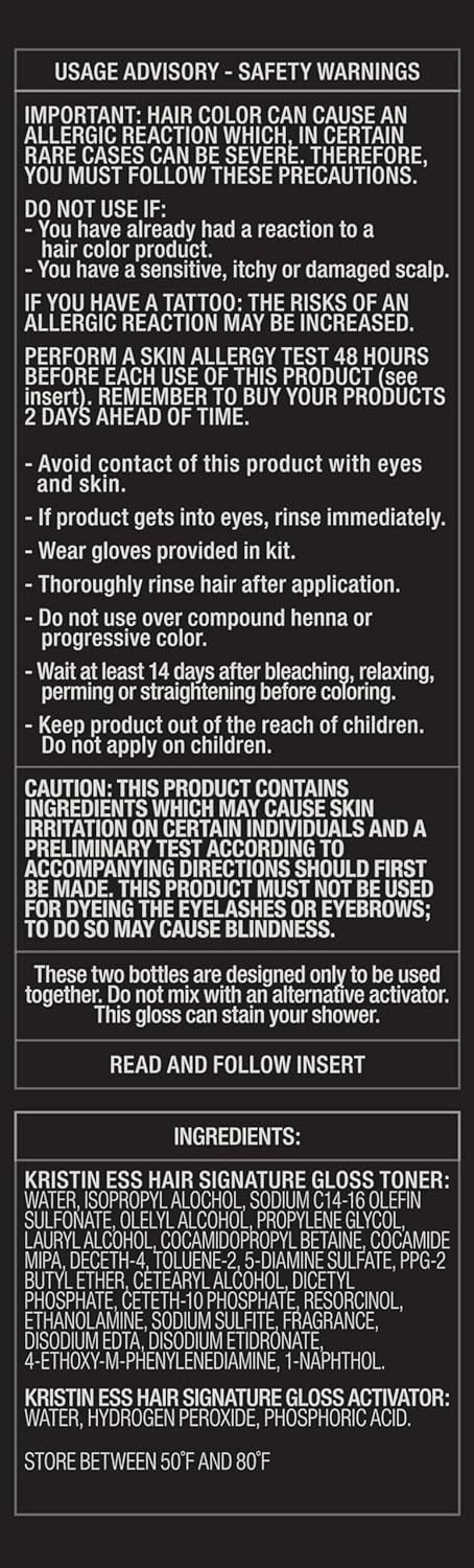 Kristin Ess Signature Hair Gloss Treatment In Black Iris - Shine Boosting, Brightening + Tone Enhancing Glaze In 1 Application - Lasts Up To 4 Weeks - Silicone + Ammonia Free - Color + Keratin Safe