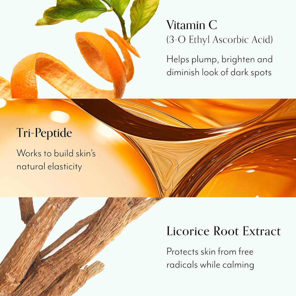 Bliss Bright Idea Vitamin C + Tri-Peptide Brightening Serum - 1 Fl Oz - Hydrating Illuminating Face Cream With Peptides & Bliss Glow Rush Luminous Daily Brightening Moisturizer For Radiant Skin