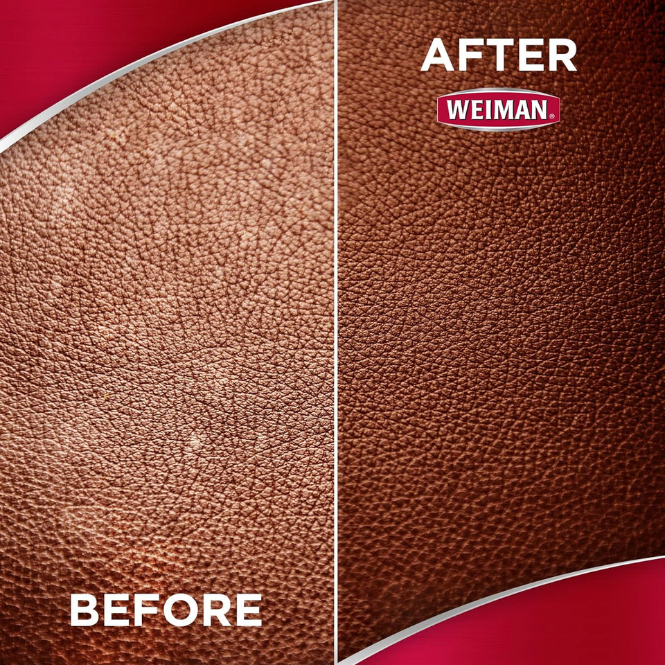 Weiman Leather Cleaner, Polish And Conditioner For Furniture, Car, Purses, Shoes, Boots And Couches- Micro Fiber Towel Included, 22Oz