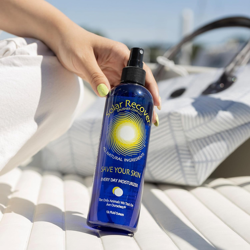 Solar Recover After Sun Moisturizing Spray (12 Ounce) - Hydrating Facial And Body Mist - 2460 Sprays Of Sunburn Relief With Vitamin E And Calendula - Lotion Delivered In Water To Keep Skin Healthy