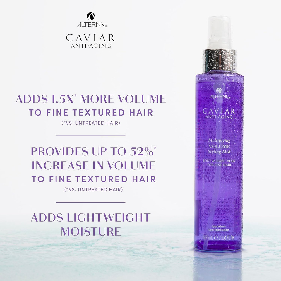 Alterna Caviar Anti-Aging Multiplying Volume Styling Mist, 5 Ounce, For Fine, Thin Hair, Light Hold, Sulfate Free
