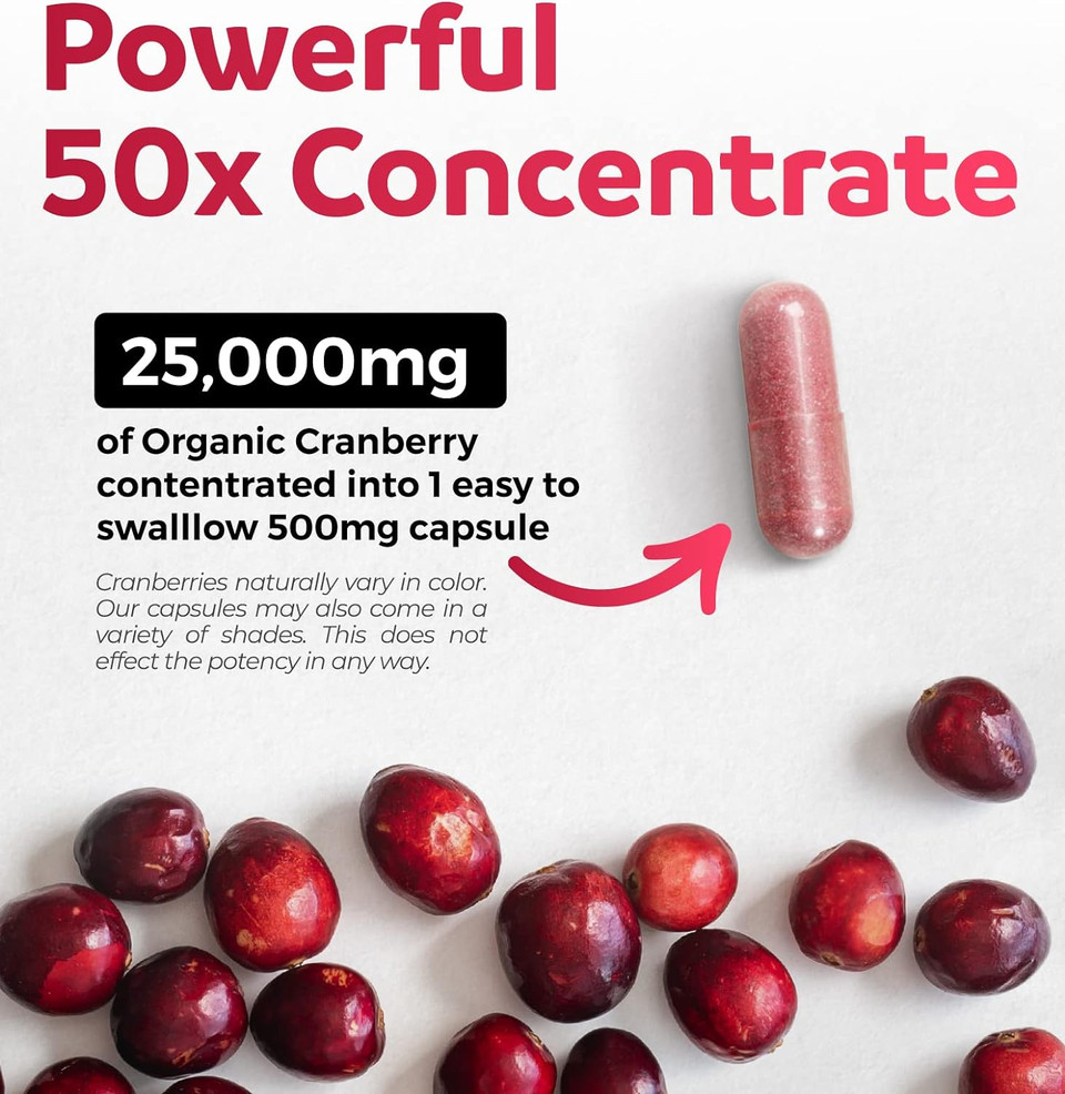 Bundle Of Organic Cranberry & Organic Elderberry - Super Berry Bundle - Organic Cranberry Pills - 50:1 Concentrate & Organic Elderberry Capsules Powerful 10:1 Extract For Immune Support