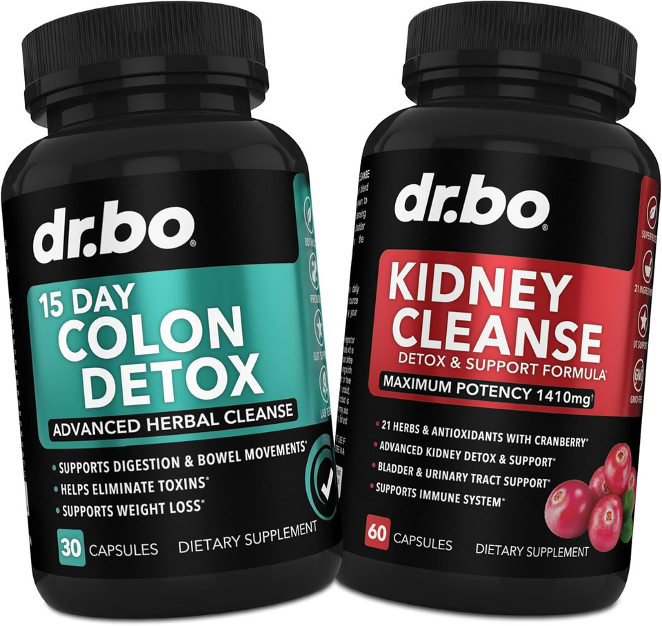 Colon & Kidney Cleanse Detox Support Supplement - 15 Day Intestinal Cleanse Pills & Probiotic For Bloating & Daily Bowel Movement Flush - Help Support Kidneys, Bladder & Urinary Tract Health